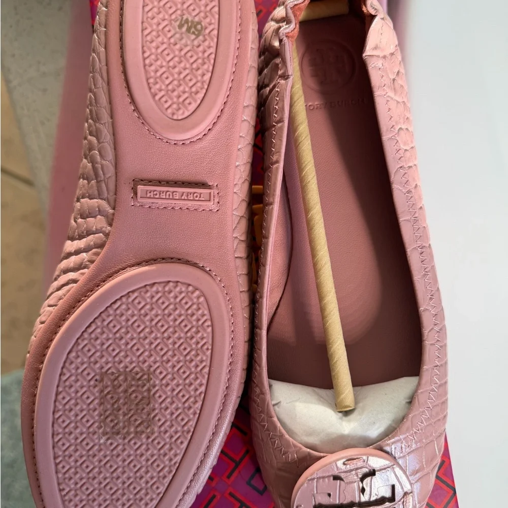 Tory Burch Minnie Travel Ballet flats - soft croco embossed